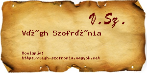 Végh Szofrónia névjegykártya